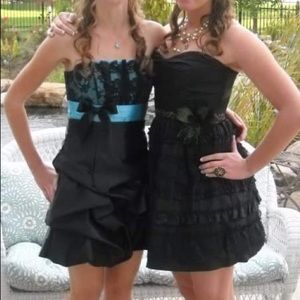 Size 5 Blue/Black Jessica McClintock Formal Dress